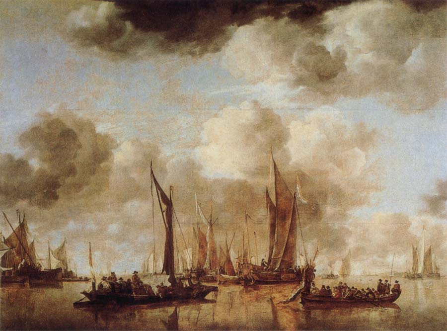 Shipping Scene with a Dutch Yacht Firing a Salure